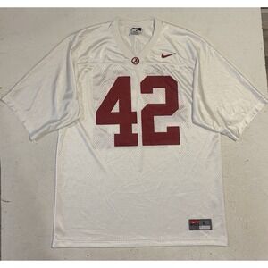 Nike Team Men's Jersey Alabama Football #42 White Large Crimson Tide Mesh